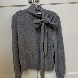 & Other Stories Gray Cowl Neck Sweater with Bow